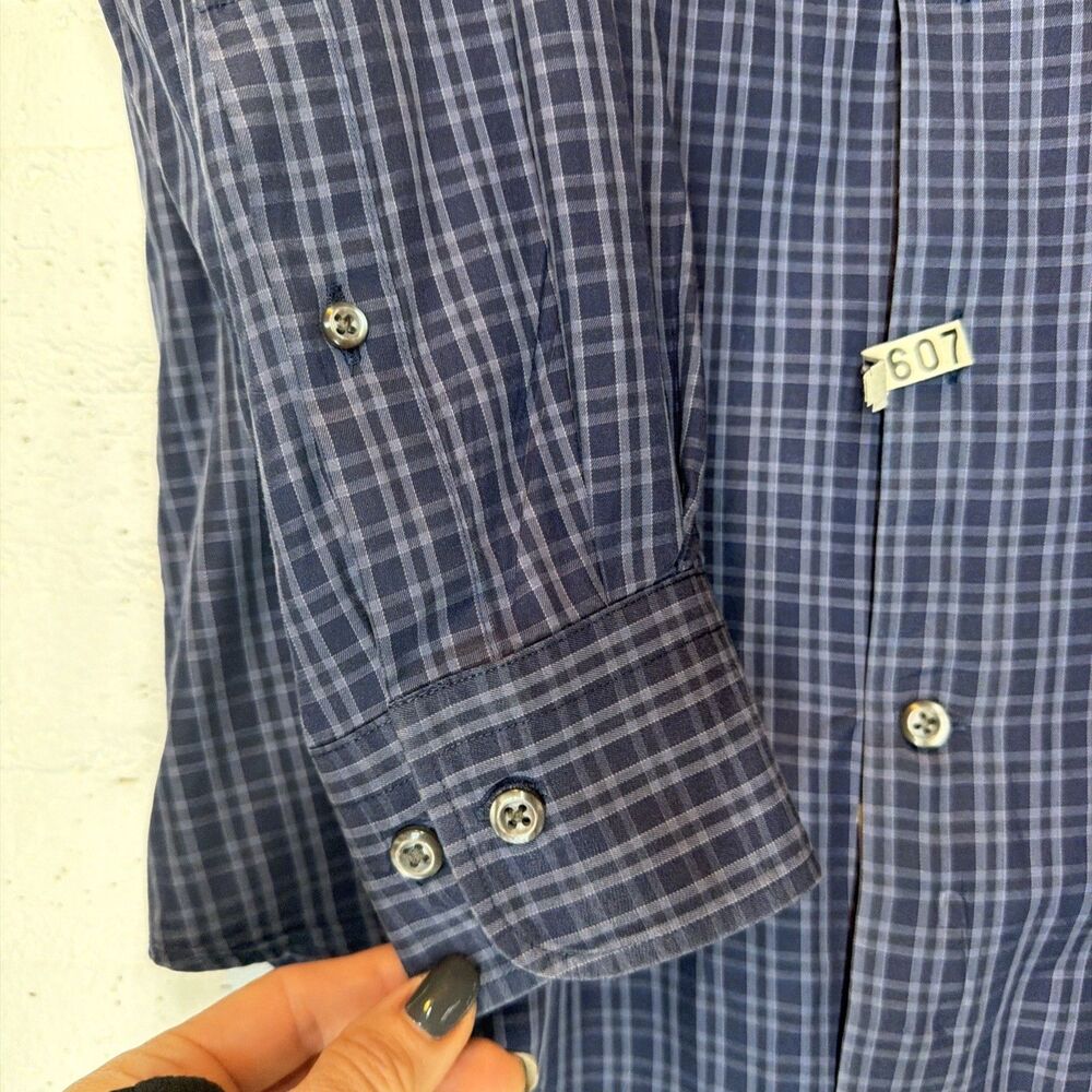 Peter Millar Men’s Plaid Button-Down Shirt Blue M - Picture 4 of 6